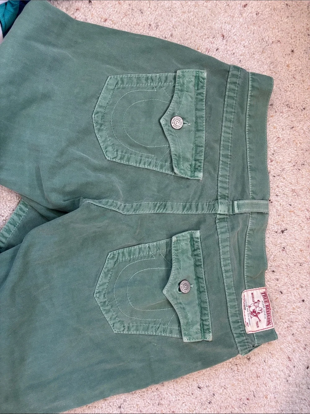 True Religion Men’s Sage Green Straight-Leg Jeans